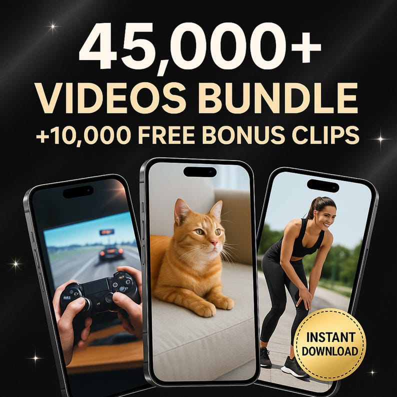 45000+ Viral Video Reels Bundle: Gaming, Gym, Pets, AI (PDF Downloadable Guide Included)